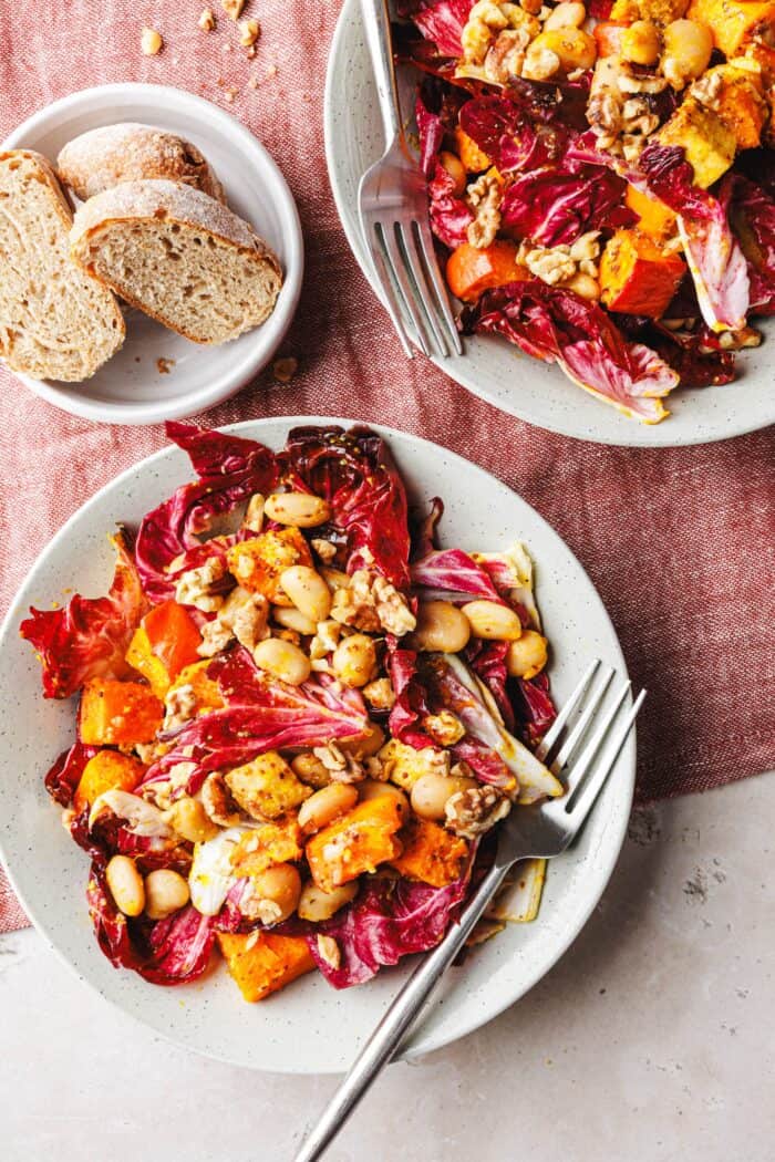 Salade tiède au potiron et radicchio