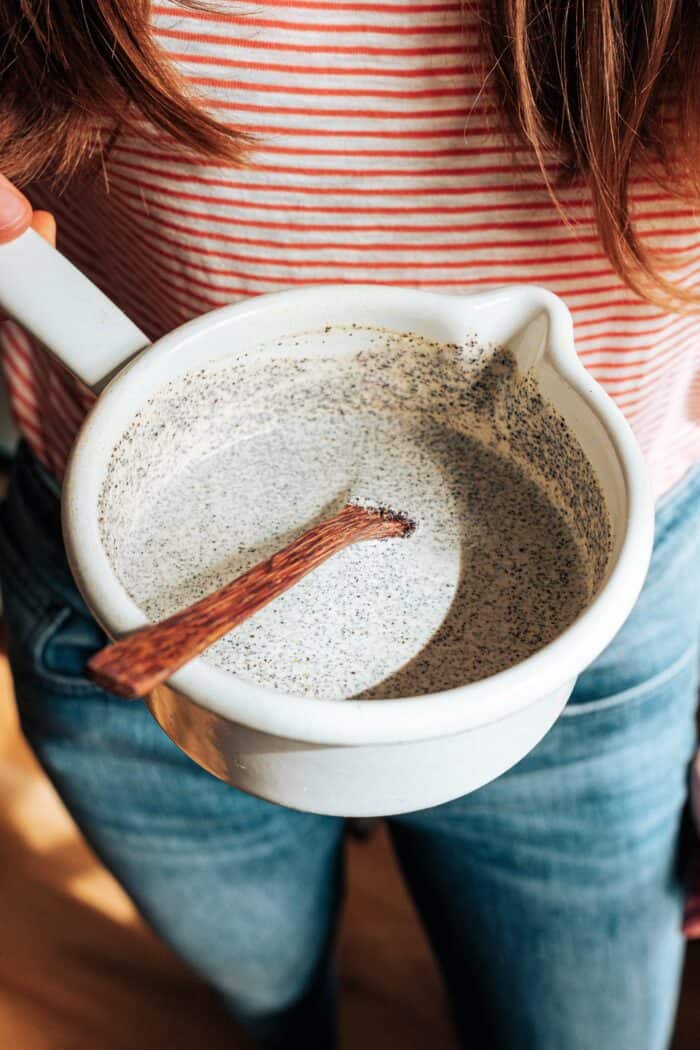 Graine de pavot avec orange