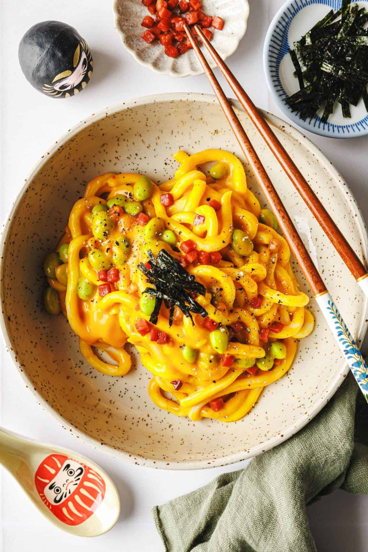 Udon-Carbonara végétalien