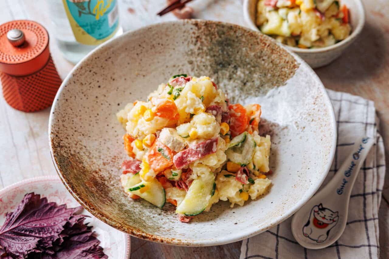 Salade de pommes de terre japonaise - végétalien et plein d'umami