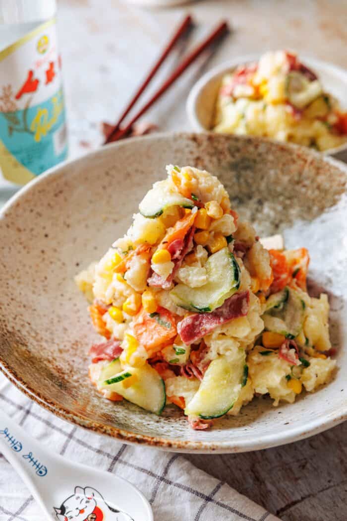 Salade de pommes de terre japonaise végétalienne