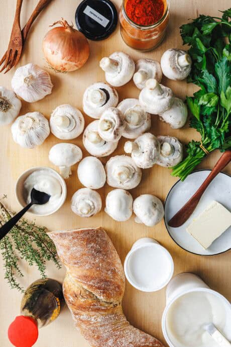 Ingrédients pour les champignons du marché de Noël