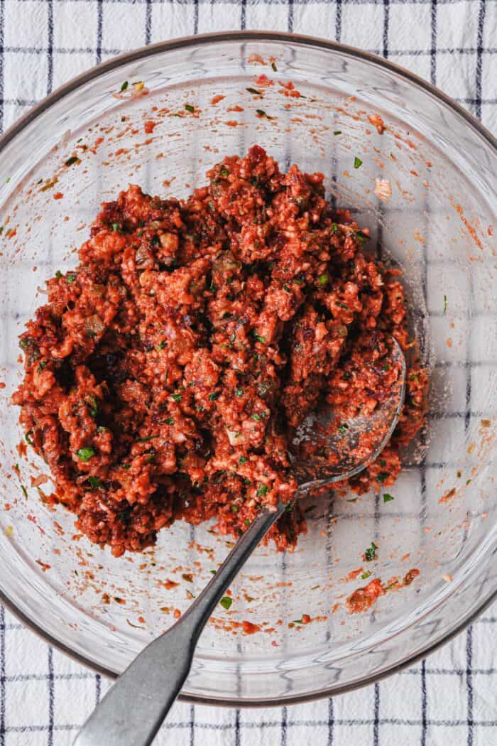 Reiswaffel-Steak-Tatar