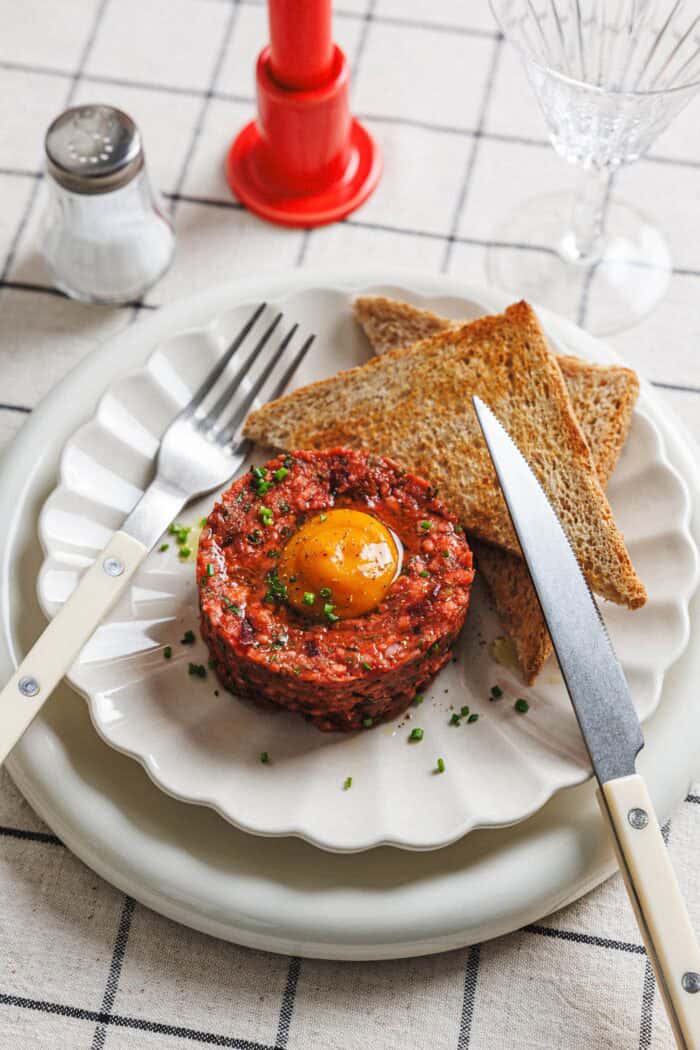 Reiswaffel-Steak-Tatar