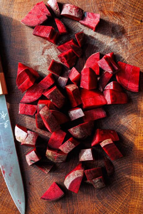 Betterave coupée en dés