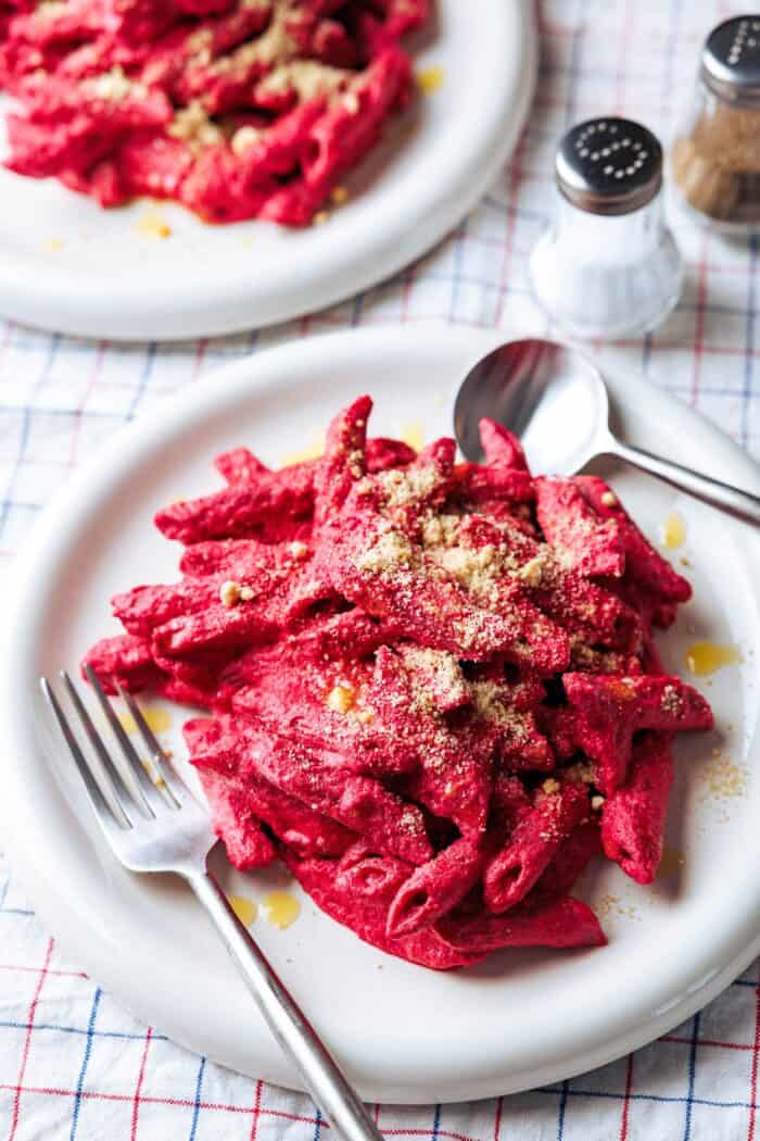 Pinke Tofu-Bete-Pâtes