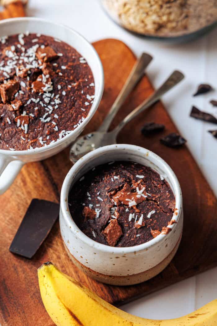 Gruau au four avec noix de coco et chocolat – Ambiance Bounty pour le petit-déjeuner