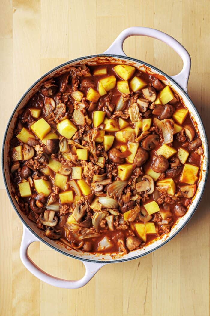 Garniture pour rouleaux de chou végétaliens en un seul pot