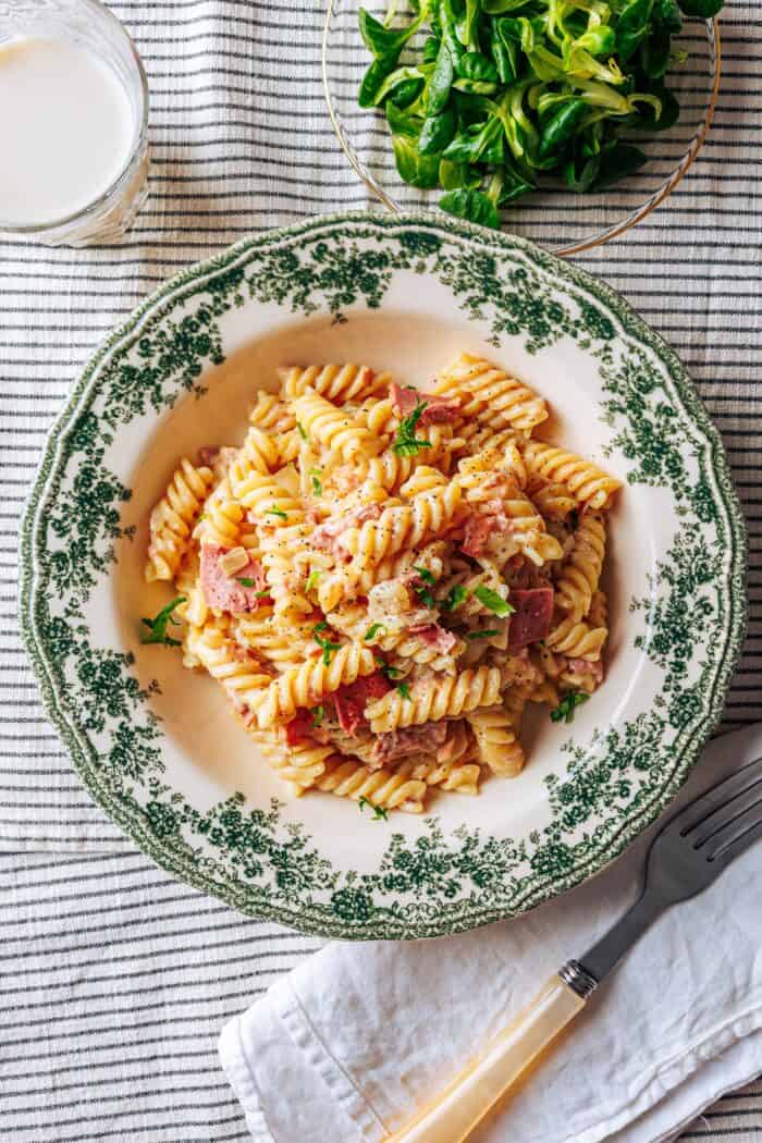 Nouilles au jambon purement végétales