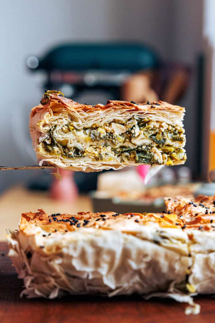 Börek végétalien aux poireaux et épinards