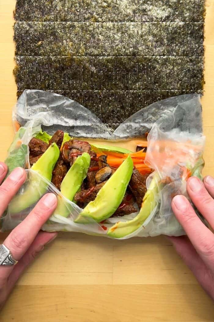 Sushi burrito – simplement roulé avec du papier de riz