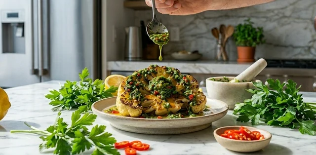 Ingrédients pour sauce chimichurri