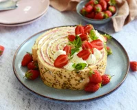 Rolled cake à la fraise